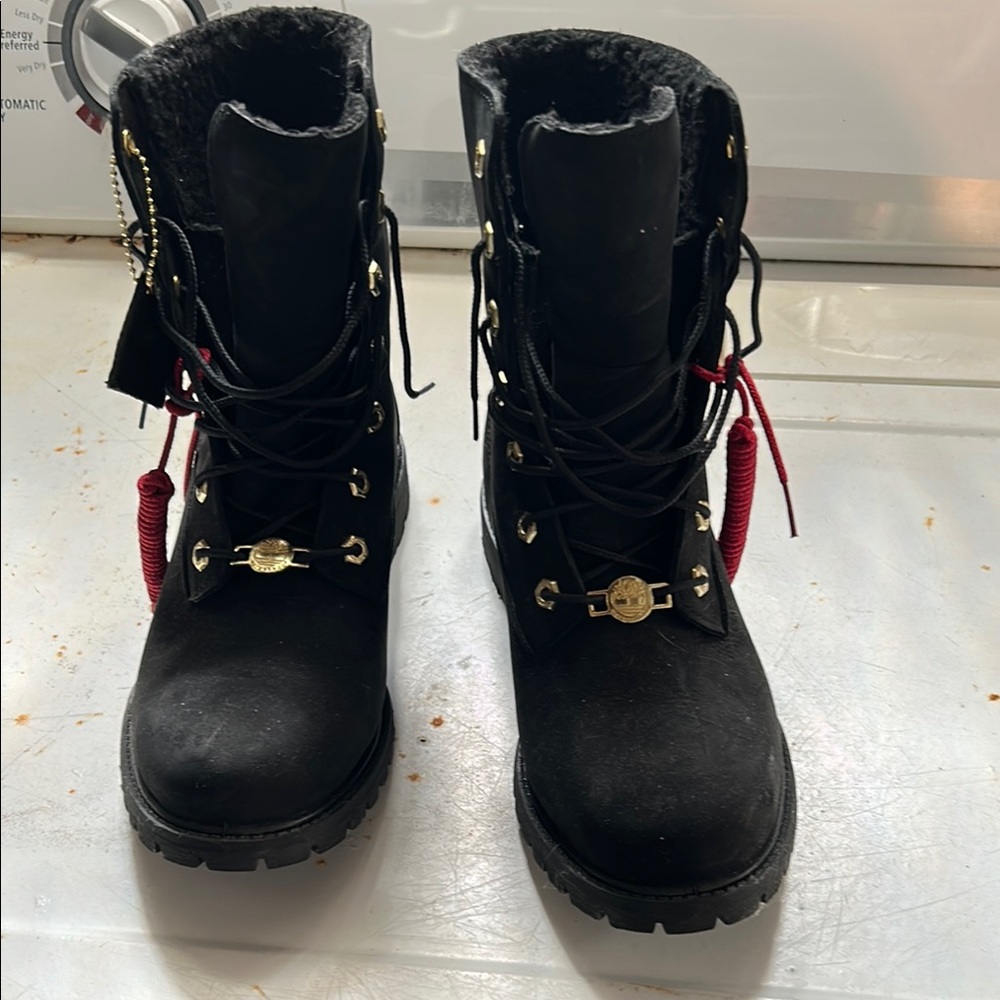 Black and Red Women's Boots